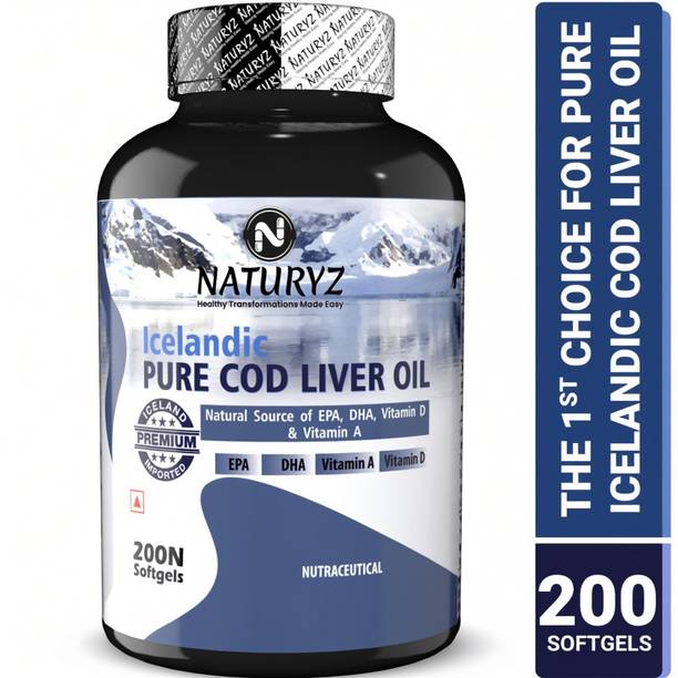 NATURYZ Icelandic COD Liver Oil Capsules with Natural Omega 3 and Vitamins (A & D)