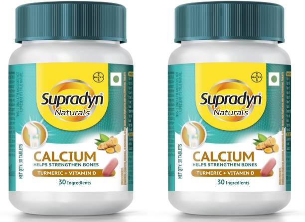 Supradyn Naturals Calcium with Vitamin D & Turmeric for Bone health and Joint support