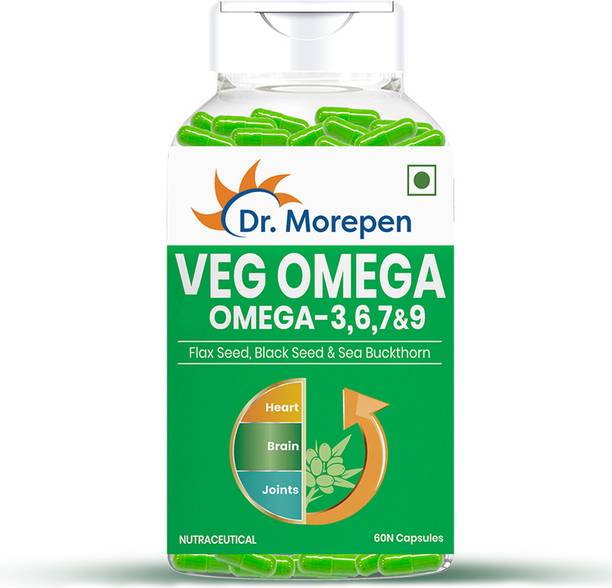 Dr. Morepen Veg Omega 3,6,7 & 9 Fatty Acid with Flax Seed Oil|500mg|Supports Joints & Heart