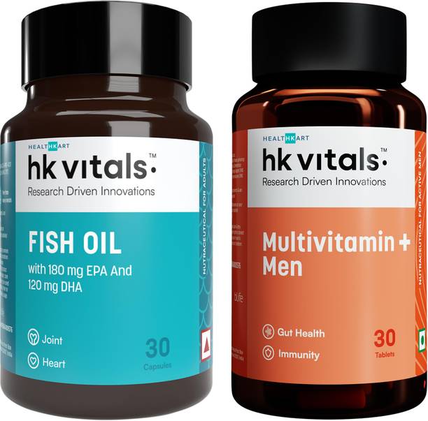 HEALTHKART HK Vitals Multivitamin Plus Men with Fish Oil 1000mg with 180mg EPA
