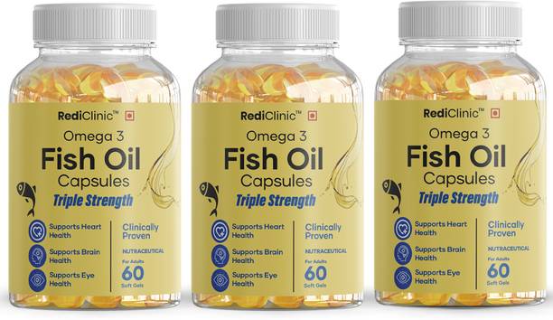 RediClinic Fish Oil Capsules |Triple Strength 2500mg | EPA- 892mg, DHA-594mg