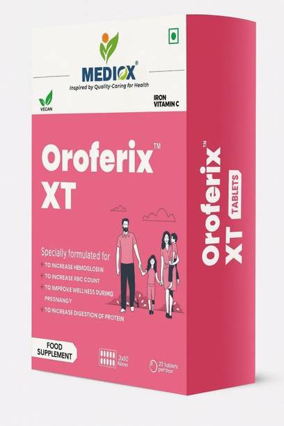 MEDIOX Oroferix XT -Iron +zinc+ Folic acid |To Increase RBC Count |Increase Hemoglobin