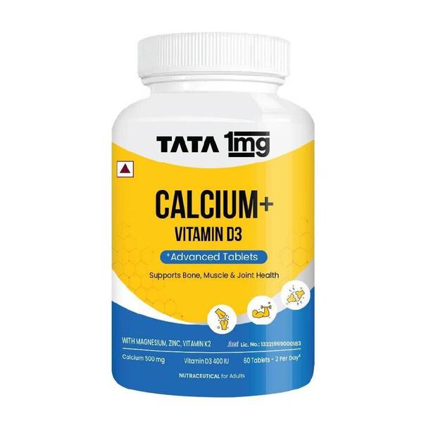 TATA 1mg Calcium + D3 Tablet for better absorption Of Calcium, Joint Health & Immunity