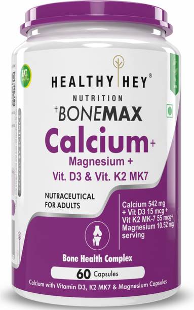 HealthyHey Nutrition Calcium with Magnesium,Vitamin D3 , K2-Mk7 BoneMax Health Complex Capsules
