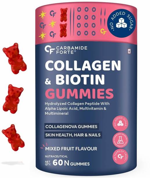 CARBAMIDE FORTE Collagen Gummies with Biotin For Skin & Hair | Collagen Supplements for Women