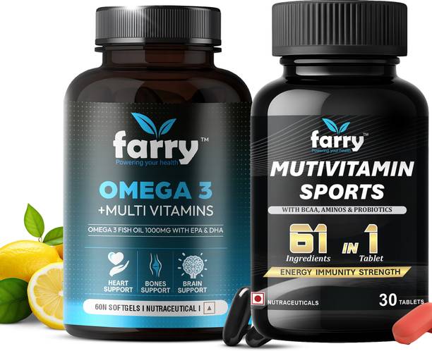 farry Omega 3 (60 Softgels) + Multivitamin Sports (30 Tabs) Combo Pack