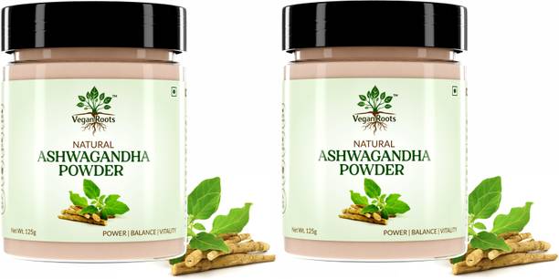 VEGAN ROOTS Natural Ashwagandha Powder Combo Pack 250g - Withania Somnifera Pack of 2
