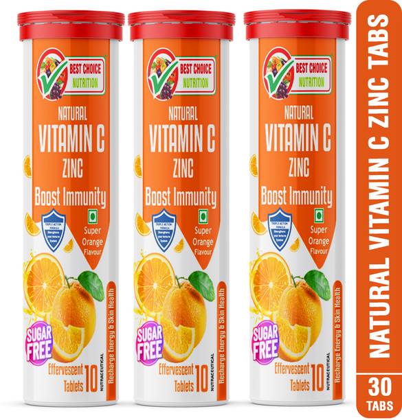 BEST CHOICE NUTRITION Vitamin C Effervescent Tablets | Amla Extract & Zinc for Daily Immunity & Skin