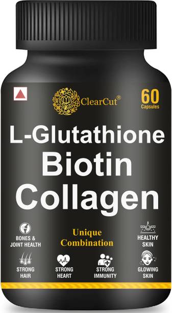 Clearcut L-Glutathione, Biotin, Collagen Herbal extracts Skin, Bones Health capsule 60