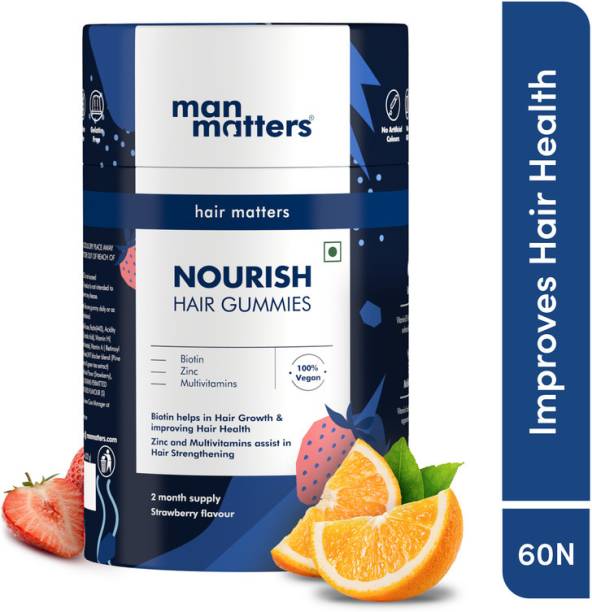 Man Matters 5000 mcg Biotin Gummies For Hair & Skin |Healthy & Strong |Vegan & Gut Friendly