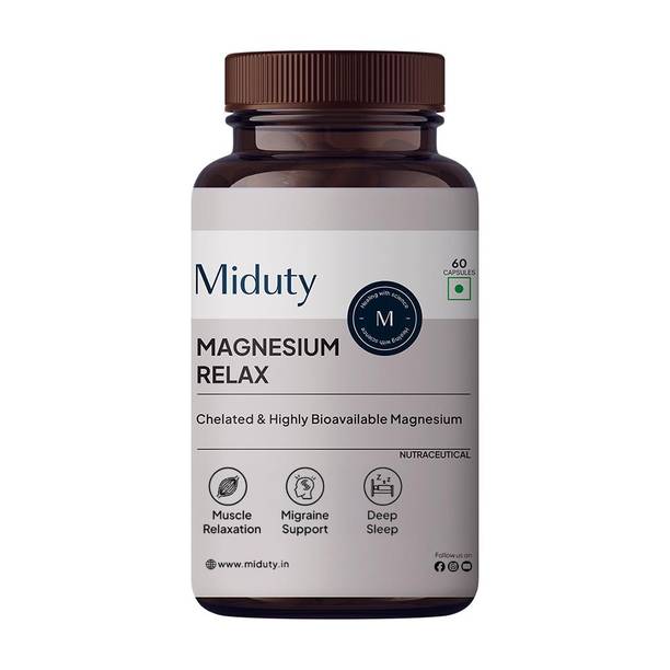 Miduty Chelated Magnesium Bisglycinate (Glycinate) | 1500mg Supplement for Sleep
