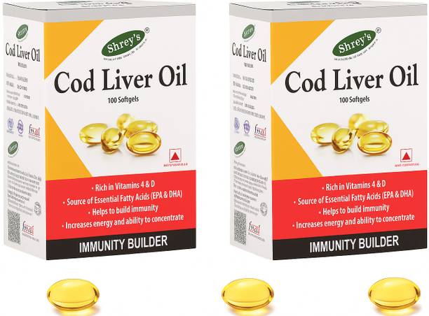Shrey's Cod Liver Oil Capsule With Vitamin A & D for Immunity, Heart Health & Joints