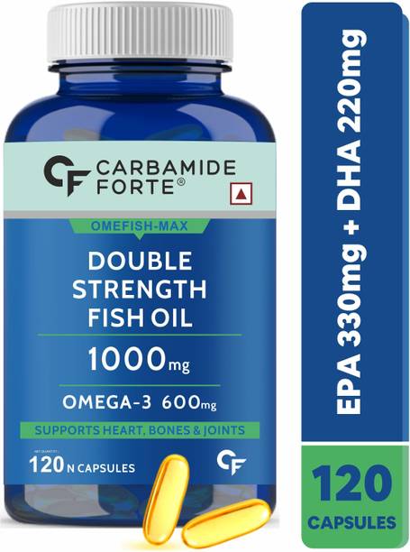 CARBAMIDE FORTE Double Strength Fish Oil Omega-3 Capsules 1000mg for Heart & Joint Health