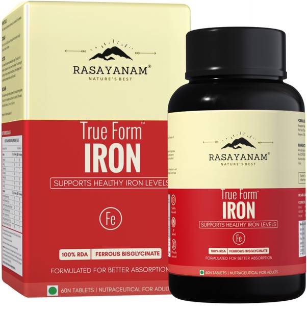 Rasayanam Iron Supplement | Ferrous Bisglycinate, Vitamins, & Herbs | Hemoglobin & Energy