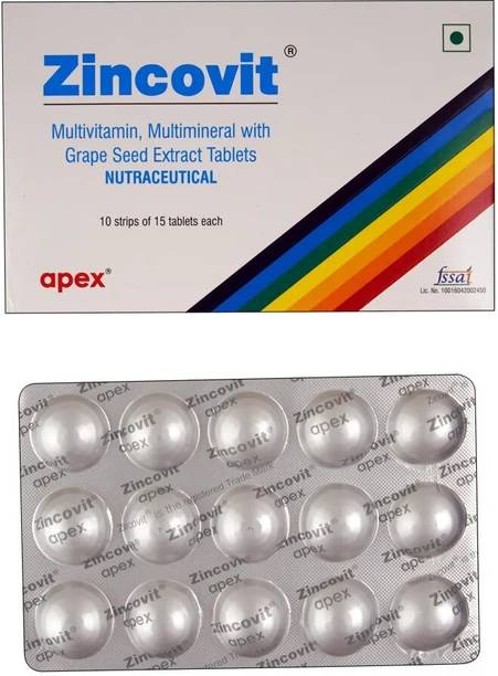 Zincovit Multivitamin Tablets Strip Of 15s, Pack of 10 Strips