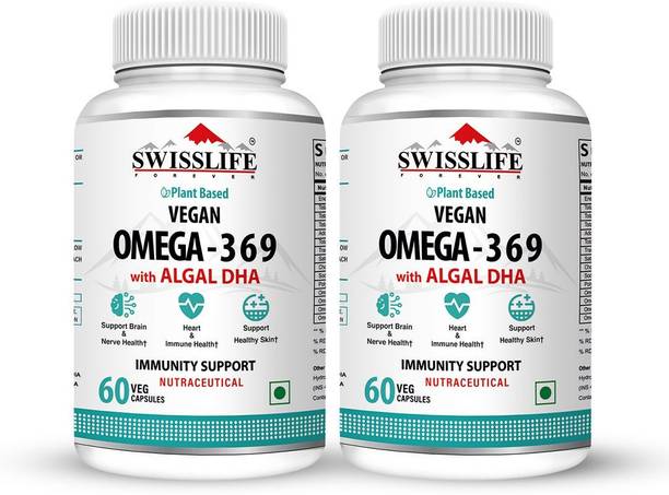 SWISSLIFE FOREVER Vegan Omega 369 Capsules for Heart, Brain & Eye Health