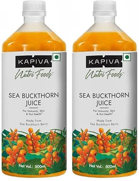 Kapiva Sea Buckthorn Juice 500ml |Omega 7Rich Superfruit |(Pack of 2)(2 x 500 ml)