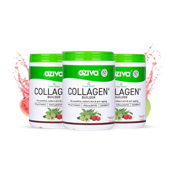 OZiva Vegan Collagen (Guava Glow) with Biotin & Vit C for Brighter & Youthful Skin