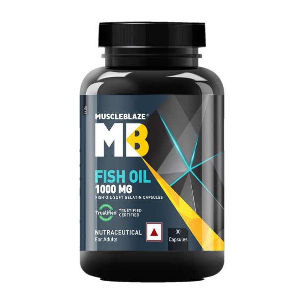 MUSCLEBLAZE Omega 3 Fish Oil 1000 mg with 180 mg EPA and 120 mg DHA