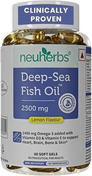 Neuherbs Deep Sea Omega 3 Capsules, Fish Oil Triple Strength 2500mg,EPA- 892mg, DHA-594mg