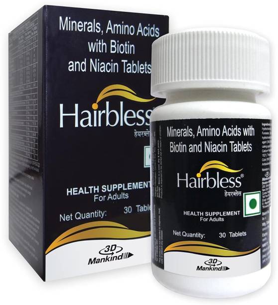Hairbless Hair Supplement | with Biotin and Niacin | Enriched with L-Cystiene