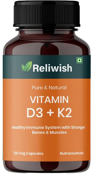 Reliwish Vitamin D3 K2 Supplement | Supports Bone & Heart Health | Non-GMO & Gluten Free