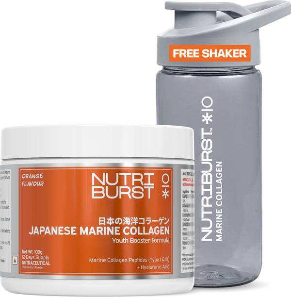Nutriburst Japanese Marine Collagen Powder Hair, Nails and Glowing Skin Orange