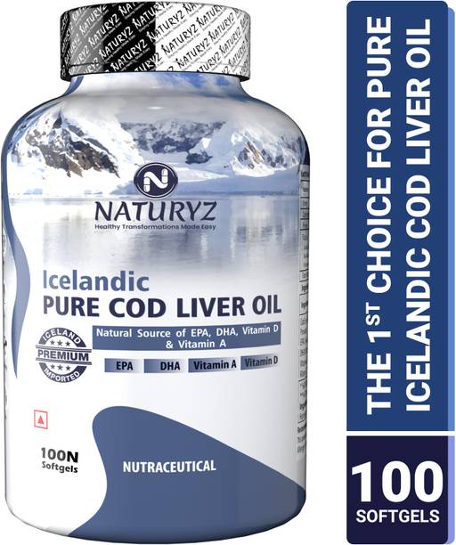 NATURYZ Icelandic COD Liver Oil Capsules with Natural Omega 3 and Vitamins (A & D)