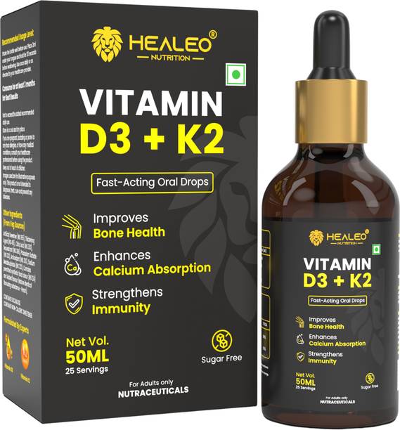 healeo Vitamin D3 + K2 MK7, Vitamin D Supplement for Men & Women