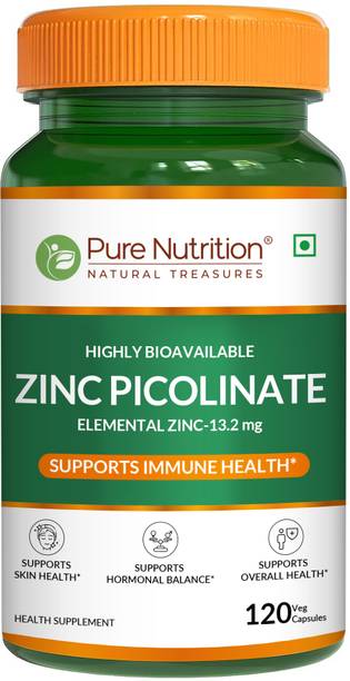 Pure Nutrition Zinc Picolinate Capsules | 13.2 mg Elemental Zinc | High Absorption Zinc