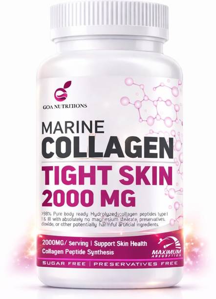 GOA NUTRITIONS Marine Collagen for Skin Hair Supplement for Men Women-60Tablets