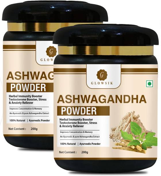 G GLOWSIK Organic Ashwagandha Powder |For Stress Relief | Improves Concentration & Memory