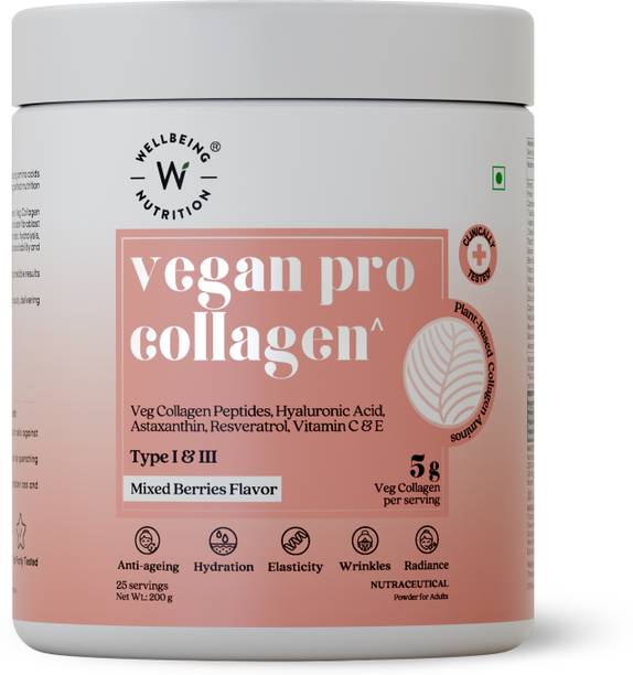 Wellbeing Nutrition Vegan Pro Collagen, Hyaluronic Acid, Mixed Berries Flavor