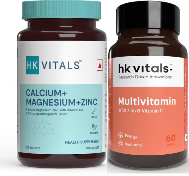 HEALTHKART HK Vitals Multivitamin + Calcium, Unflavoured (Pack of 2)