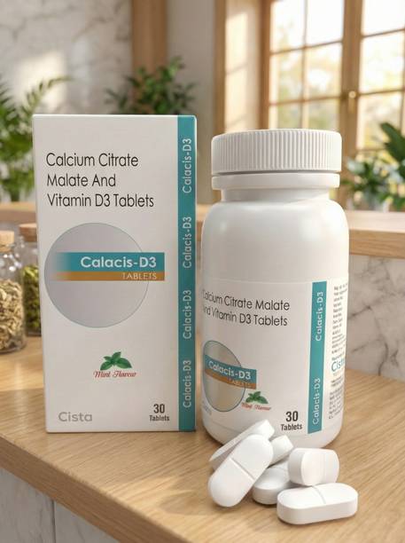 cista Calacis-D3 Calcium Citrate malate and vitamin D3 Tab Pack of 3