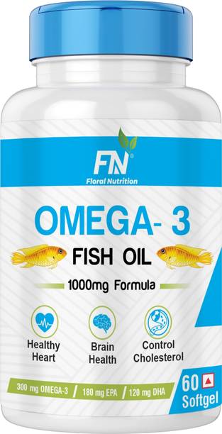 Floral Nutrition Omega 3 Fish Oil 1000mg with 180mg EPA & 120mg DHA for Men & Women
