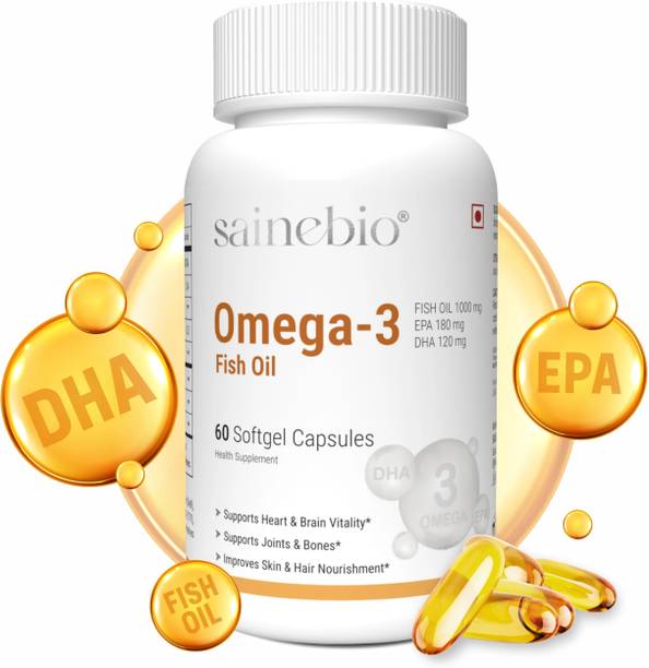 SAINEBIO Omega-3 Fish Oil – 1000mg with EPA 180mg & DHA 120mg