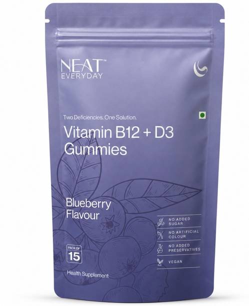 NEAT EVERYDAY Vitamin B12 + D3 Gummies | Vegan | Blueberry Flavour | 15 Gummies