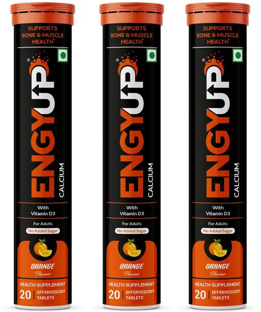 ENGYUP Calcium and Vitamin D3 Effervescent Tablets, For Strong Bone, Joints & Muscle