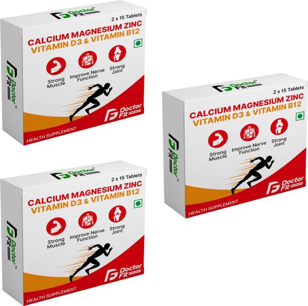 DOCTORFIT Calcium + Magnesium + Zinc + Vitamin D3 + Vitamin B12 For Men & Women
