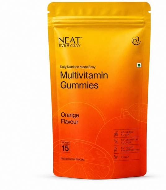 NEAT EVERYDAY Multivitamin Vegan Gummies | Orange Flavour | No Added Sugar | Pack of 15