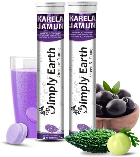 Simply earth Karela Jamun Fizz Effervescent (Karela Jamun Juice) | - 40 Effervescent Tablets