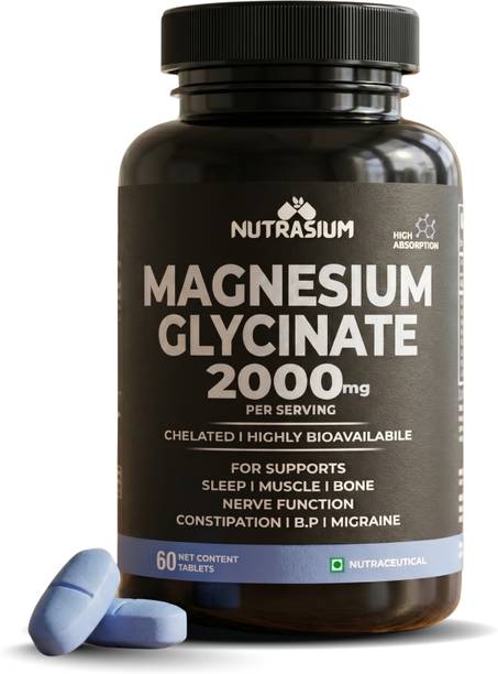 NUTRASIUM Magnesium Glycinate 2000 mg For Muscle relaxation, Sleep,Heart & Nerve Health