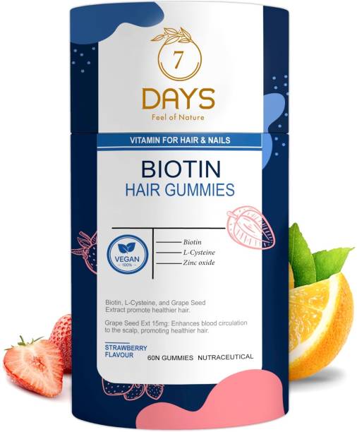 7 Days hair vitamin with biotin gummies For men women