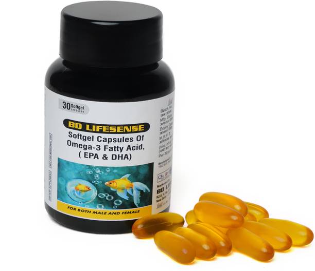 B D LIFESENSE Omega 3 Fish Oil 1000 mg 30 Softgel Capsules 180 mg EPA And 120 mg DHA