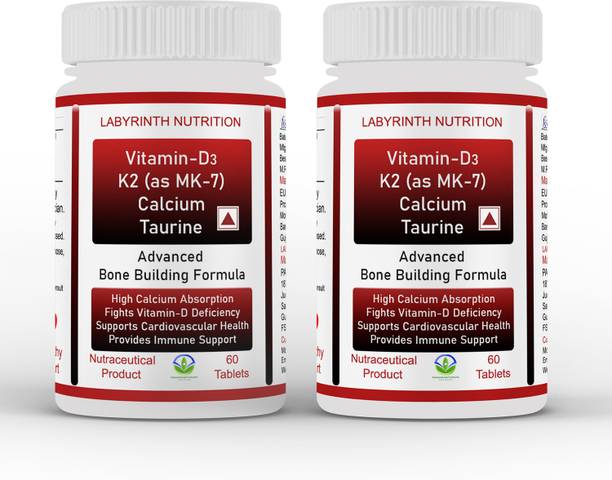 Labyrinth Calcium + Vitamin D3 + Taurine & Vitamin K2 as MK7 for Bone & Heart Health_60T