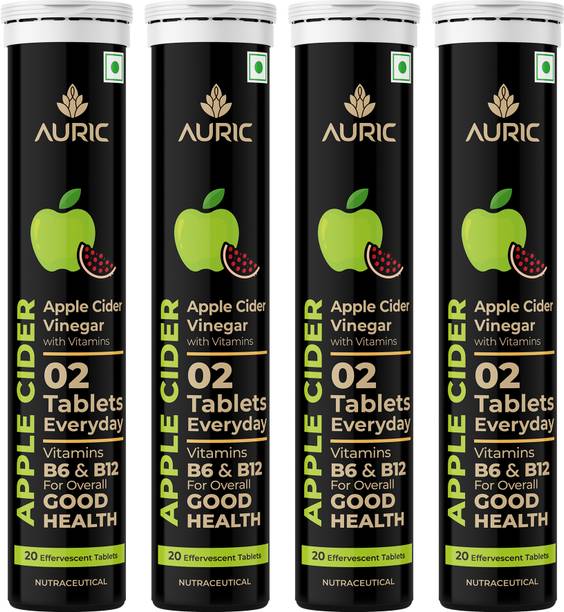 Auric Apple Cider Vinegar Vitamins Tablets Vitamin B6 & B12 In Every Tube