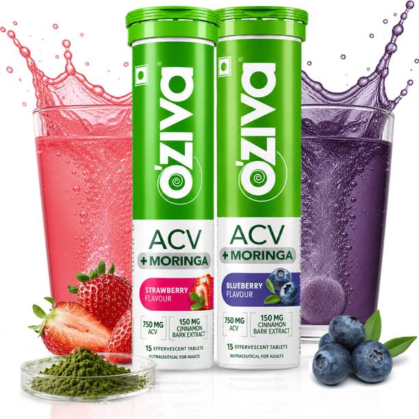 OZiva ACV Moringa (Strawberry)To Control Cravings, Apple Cider Vinegar, No Added Sugar