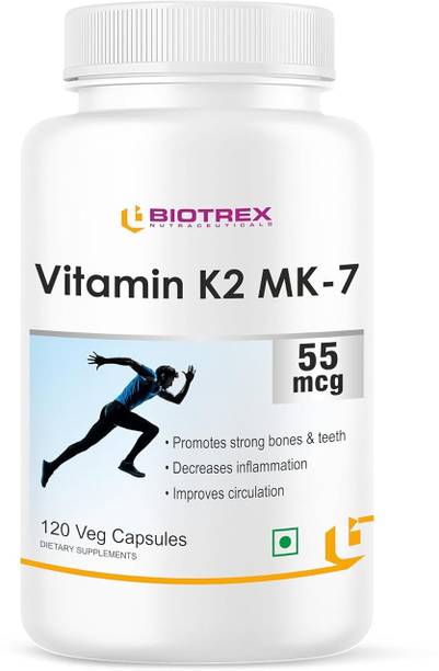BIOTREX NUTRACEUTICALS Vitamin K2 as Mk-7 55mcg | Supports Bone Health | Promotes Heart Health |