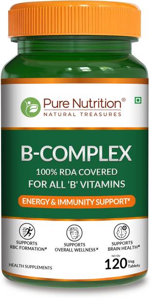 Pure Nutrition Vitamin B-Complex Tablets With B1, B2, B3, B5, B6, B7, B9, B12